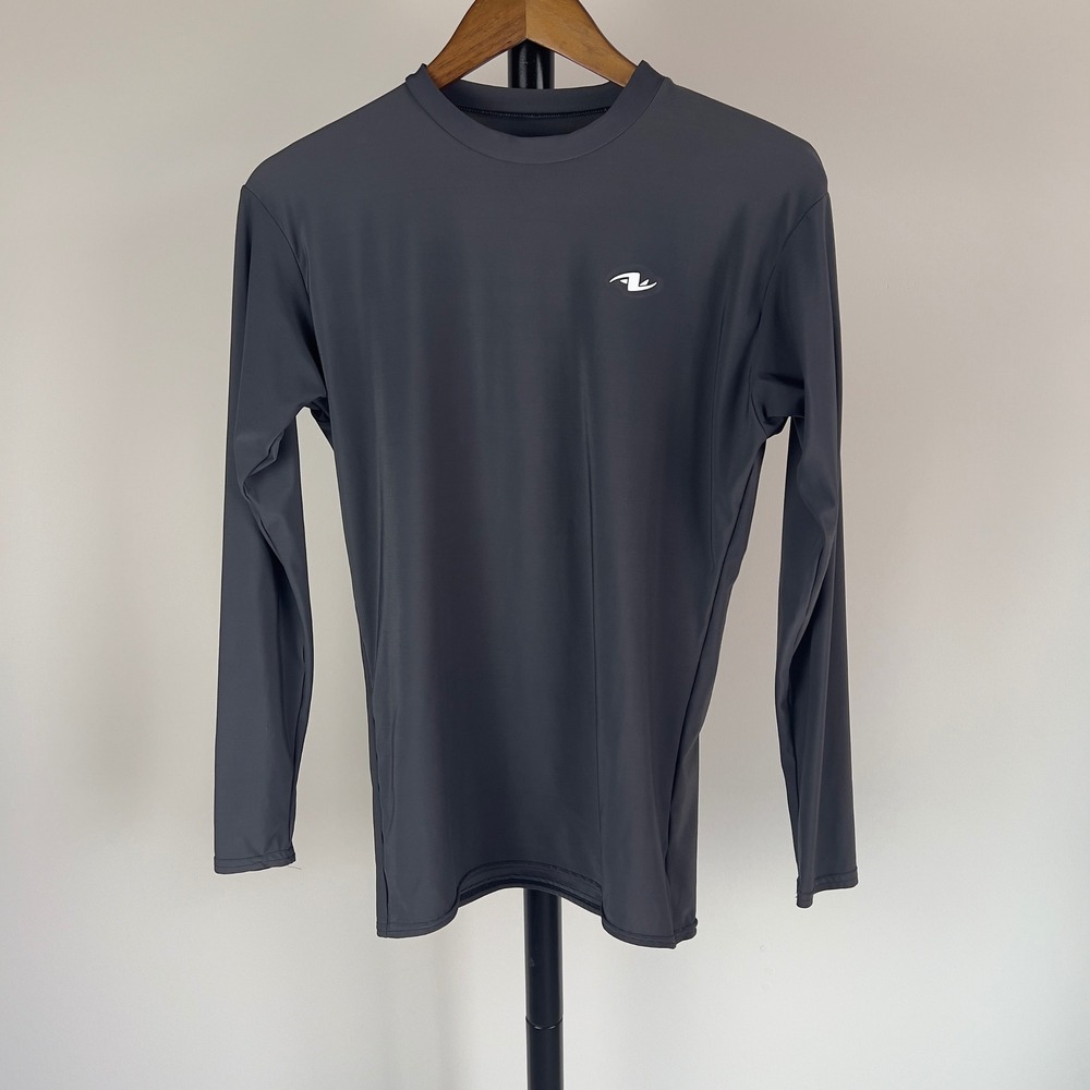 Athletic Works Mens XL Gray Long Sleeve Compression Shirt Base Layer Gym Top